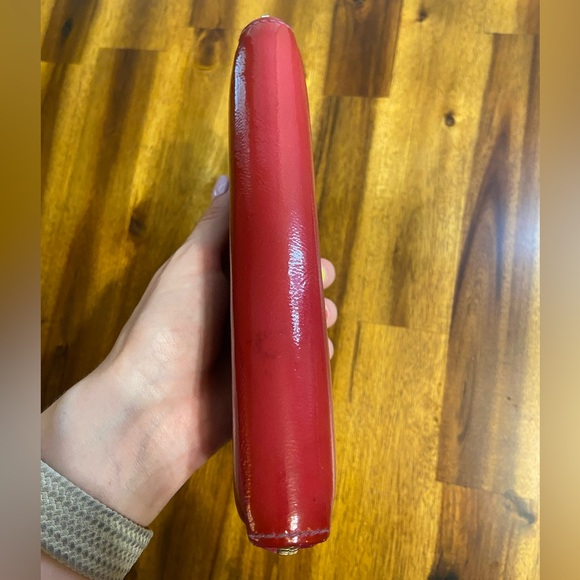 Gucci Red Zipper Large Monogram Logo GG Clutch Wallet - Picture 4 of 16